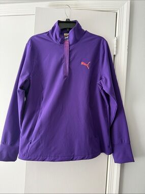 Puma Purple Long-Sleeve Quarter-Zip with Pink  XL like new!